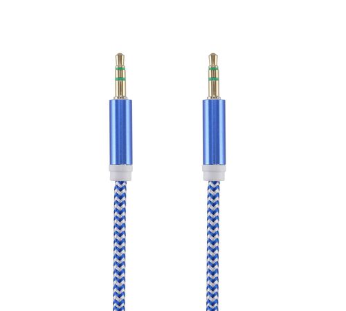 Tellur Auxiliary Audio Cable Στερεοφωνικό καλώδιο ήχου Αρσενικό/Αρσενικό μήκους 1 μέτρου σε μπλε