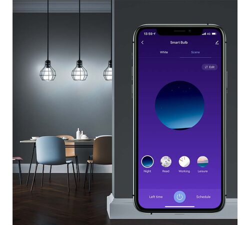 Tellur WiFi Smart Bulb E27, 9W Smart Λάμπα LED 820 Lumens για Ντουί E27 τηλεχειριζόμενη με WiFi (White/Warm/RGB/Dimmer)