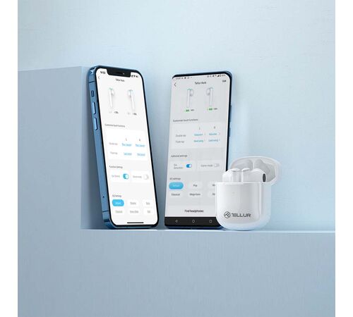 Tellur Aura Bluetooth True Wireless Headphones Ασύρματα Ακουστικά Bluetooth TWS – White