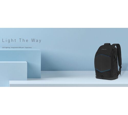 Tellur GlowPack Laptop Backpack Ευρύχωρο Backpack με LED λωρίδες φωτισμού και θήκη για laptop έως 15,6" – Black (TLL611282)