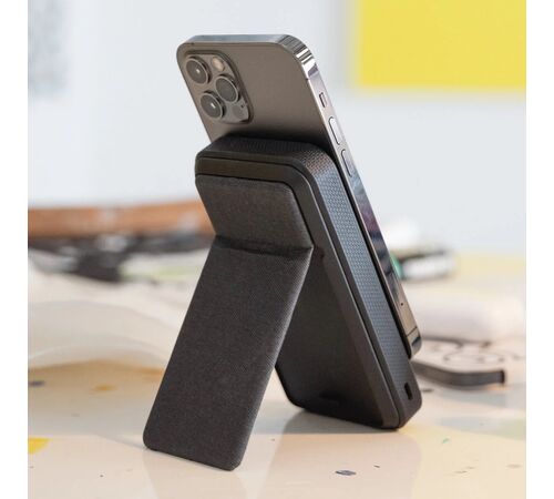 Mophie Snap+ Powerstation Stand Μαγνητικό Powerbank 10.000 mAh με ενσωματωμένο Snap Adapter και υποστήριξη Qi & MagSafe σε χρώμα μαύρο