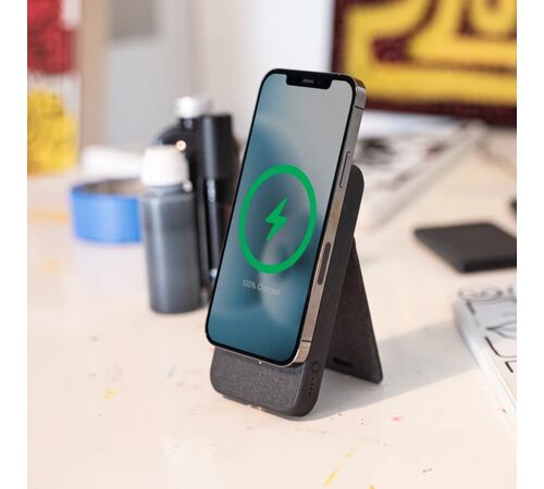 Mophie Snap+ Powerstation Stand Μαγνητικό Powerbank 10.000 mAh με ενσωματωμένο Snap Adapter και υποστήριξη Qi & MagSafe σε χρώμα μαύρο