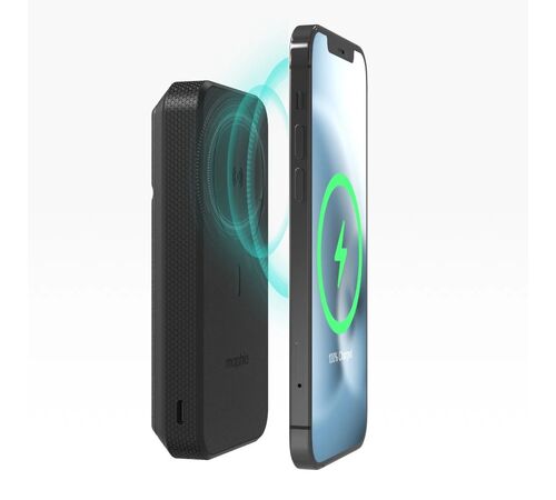 Mophie Snap+ Powerstation Stand Μαγνητικό Powerbank 10.000 mAh με ενσωματωμένο Snap Adapter και υποστήριξη Qi & MagSafe σε χρώμα μαύρο