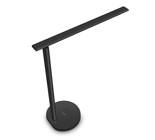 Tellur Smart WiFi Ρυθμιζόμενο φωτιστικό γραφείου 12W με υποστήριξη ασύρματης φόρτισης Qi 10W για smartphones (White/Warm) σε μαύρο χρώμα