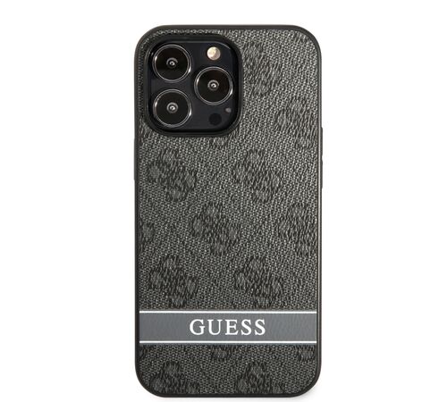 Guess "4G Logo Collection" Printed Stripe Θήκη προστασίας από δερματίνη – iPhone 13 Pro (Γκρι/Μαύρη)