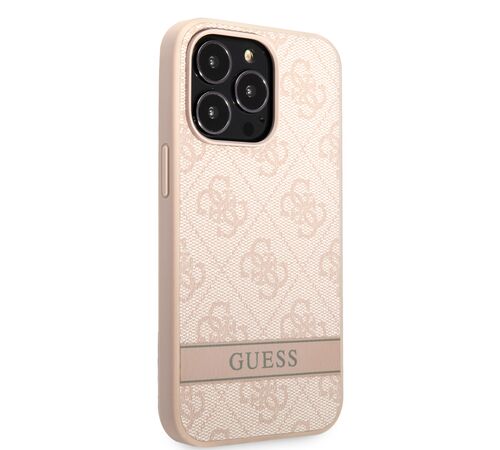 Guess "4G Logo Collection" Printed Stripe Θήκη προστασίας από δερματίνη – iPhone 13 Pro (Ροζ)