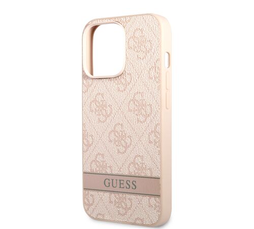 Guess "4G Logo Collection" Printed Stripe Θήκη προστασίας από δερματίνη – iPhone 13 Pro (Ροζ)