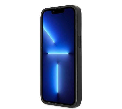 Guess "Small 4G Logo Collection" Hard Case Saffiano Leather Θήκη προστασίας από δερματίνη – iPhone 13 Pro (Μαύρη)