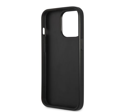 Guess "Small 4G Logo Collection" Hard Case Saffiano Leather Θήκη προστασίας από δερματίνη – iPhone 13 Pro (Μαύρη)