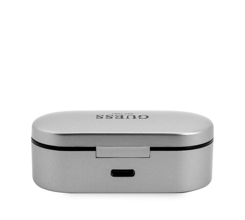 Guess Bluetooth Stereo Headset 5.0 True Wireless Ασύρματα Ακουστικά & θήκη φόρτισης (Silver - GUTWST31EG)