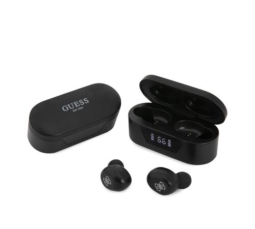 Guess Bluetooth Stereo Headset 5.0 True Wireless Ασύρματα Ακουστικά & θήκη φόρτισης (Μαύρα - GUTWST31EK)