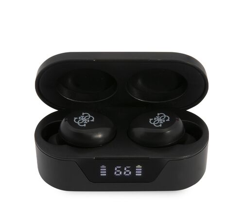 Guess Bluetooth Stereo Headset 5.0 True Wireless Ασύρματα Ακουστικά & θήκη φόρτισης (Μαύρα - GUTWST31EK)