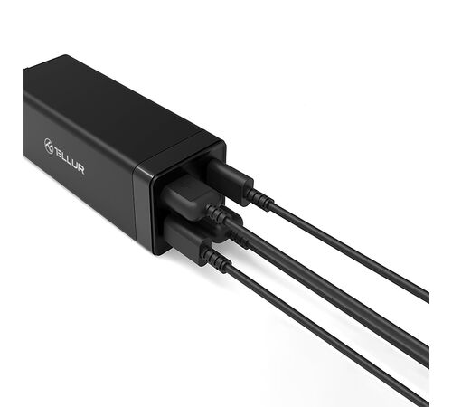 Tellur Universal (EU/UK/US) AC Charger PDHC2 με υποστήριξη Quick Charge 3.0 Φορτιστής τεσσάρων θυρών (2xPowerDelivery + 2x Quick Charge 3.0), σε μαύρο χρώμα
