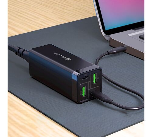 Tellur Universal (EU/UK/US) AC Charger PDHC2 με υποστήριξη Quick Charge 3.0 Φορτιστής τεσσάρων θυρών (2xPowerDelivery + 2x Quick Charge 3.0), σε μαύρο χρώμα