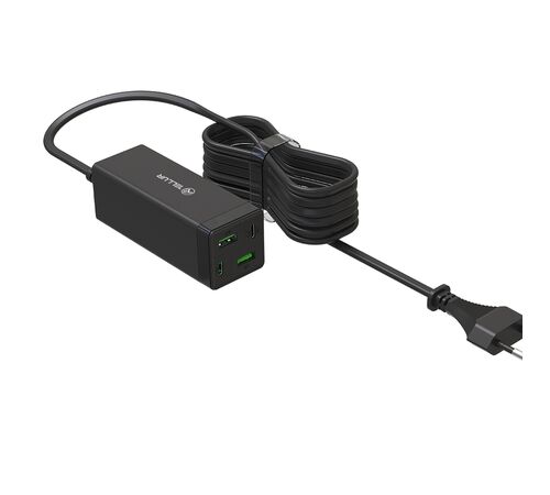 Tellur Universal (EU/UK/US) AC Charger PDHC2 με υποστήριξη Quick Charge 3.0 Φορτιστής τεσσάρων θυρών (2xPowerDelivery + 2x Quick Charge 3.0), σε μαύρο χρώμα