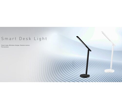 Tellur Smart WiFi Ρυθμιζόμενο φωτιστικό γραφείου 12W με υποστήριξη ασύρματης φόρτισης Qi 10W για smartphones (White/Warm) σε μαύρο χρώμα