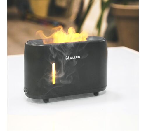 Tellur Flame Aroma Diffuser Ηλεκτρονικός υγραντήρας τηλεχειριζόμενος σε σκούρο γκρι χρώμα (TLL441131)