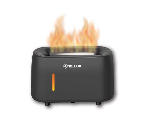 Tellur Flame Aroma Diffuser Ηλεκτρονικός υγραντήρας τηλεχειριζόμενος σε σκούρο γκρι χρώμα (TLL441131)