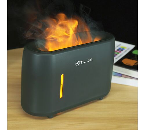 Tellur Flame Aroma Diffuser Ηλεκτρονικός υγραντήρας τηλεχειριζόμενος σε σκούρο γκρι χρώμα (TLL441131)