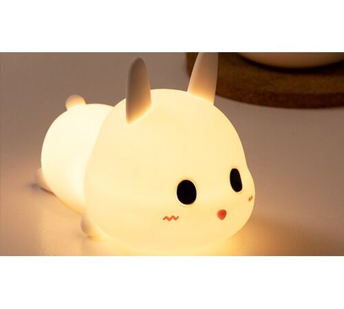 Designnest® Meng Rabbit Night Lamp Κουνελάκι Φωτιστικό νυκτός από μαλακή σιλικόνη με χρονοδιακόπτη