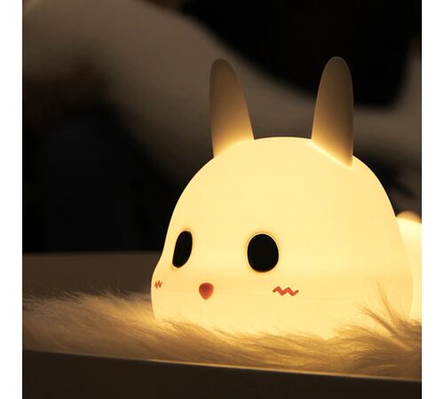 Designnest® Meng Rabbit Night Lamp Κουνελάκι Φωτιστικό νυκτός από μαλακή σιλικόνη με χρονοδιακόπτη