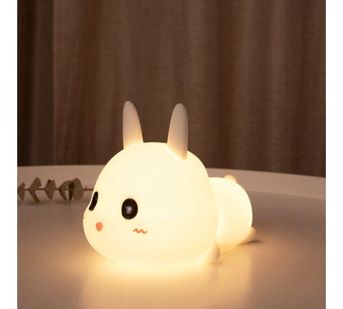 Designnest® Meng Rabbit Night Lamp Κουνελάκι Φωτιστικό νυκτός από μαλακή σιλικόνη με χρονοδιακόπτη