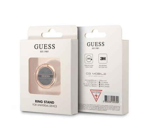 Guess 4G Ring Stand Μοντέρνο Pop Holder για smartphone σε μαύρο/καφέ/χρυσό