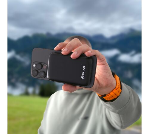 Tellur Compact Pro WPD101 Μαγνητικό Φορητό Power Bank 10.000mAh σε μαύρο χρώμα (TLL158381)