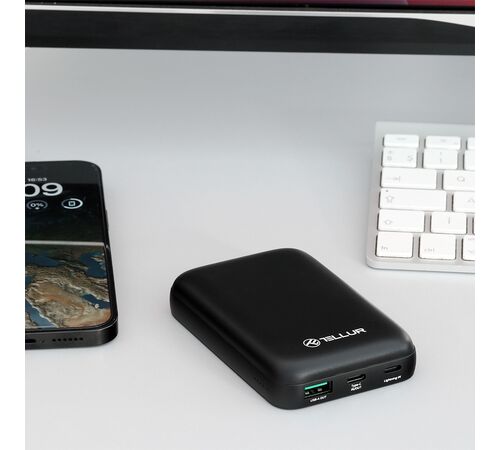 Tellur Compact Pro WPD101 Μαγνητικό Φορητό Power Bank 10.000mAh σε μαύρο χρώμα (TLL158381)