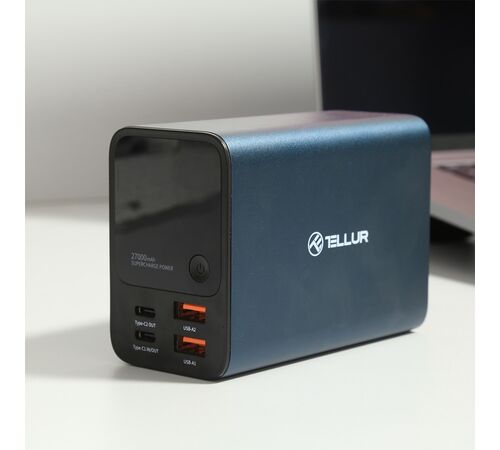 Tellur Ultra Pro Powerbank PD903 27.000mAh σε μπλε χρώμα με 2xUSB-A & 2xUSB-C θύρες φόρτισης (TLL158391)