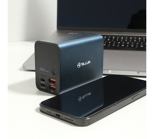 Tellur Ultra Pro Powerbank PD903 27.000mAh σε μπλε χρώμα με 2xUSB-A & 2xUSB-C θύρες φόρτισης (TLL158391)