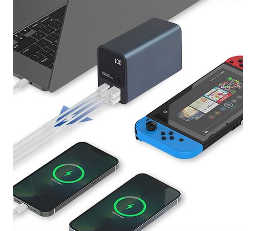 Tellur Ultra Pro Powerbank PD903 27.000mAh σε μπλε χρώμα με 2xUSB-A & 2xUSB-C θύρες φόρτισης (TLL158391)