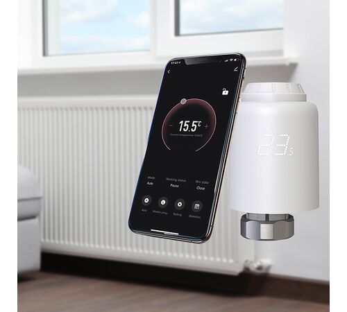 Tellur Smart WiFi Thermostatic Radiator Valve RVSH1 Έξυπνη θερμοστατική βαλβίδα καλοριφέρ με οθόνη LED & WiFi (TLL331441)