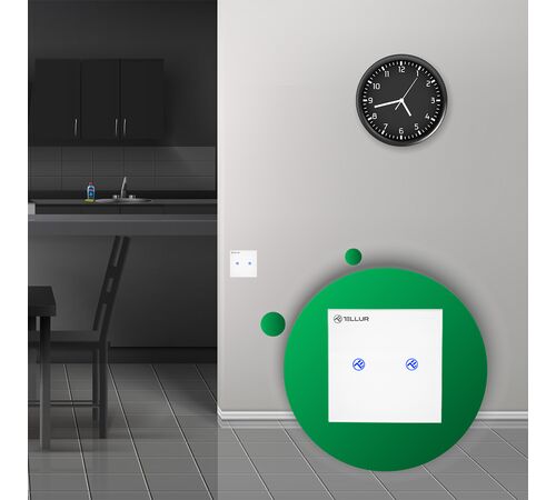 Tellur WiFi Switch 2 Ports 1800W Έξυπνος διακόπτης WiFi 2 θυρών σε λευκό (TLL331491)