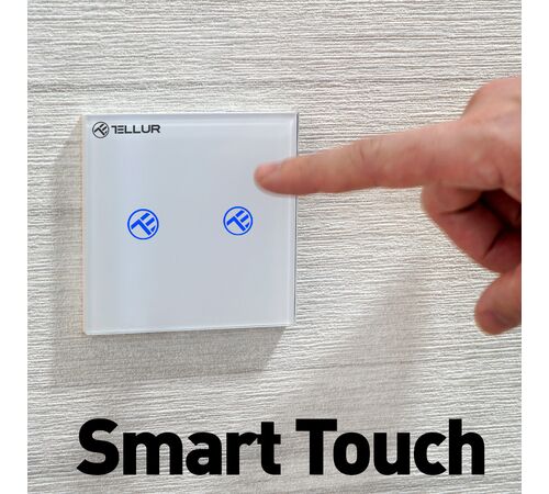 Tellur WiFi Switch 2 Ports 1800W Έξυπνος διακόπτης WiFi 2 θυρών σε λευκό (TLL331491)