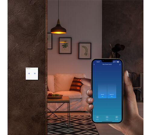 Tellur WiFi Switch 2 Ports 1800W Έξυπνος διακόπτης WiFi 2 θυρών σε λευκό (TLL331491)