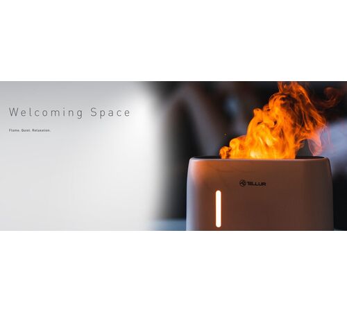 Tellur Flame Aroma Diffuser Ηλεκτρονικός υγραντήρας τηλεχειριζόμενος σε σκούρο γκρι χρώμα (TLL441131)