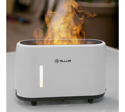 Tellur Flame Aroma Diffuser Ηλεκτρονικός υγραντήρας τηλεχειριζόμενος σε λευκό χρώμα (TLL441121)