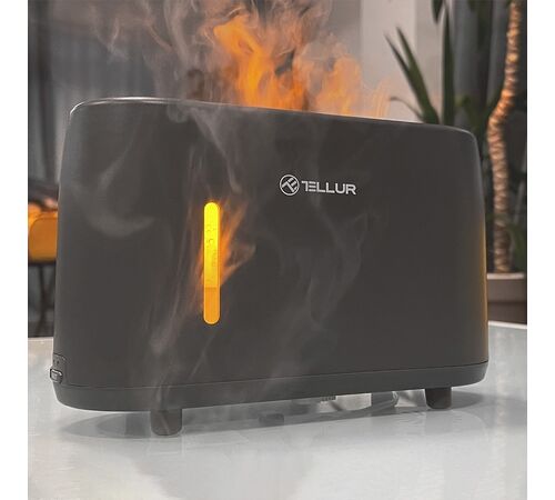 Tellur Flame Aroma Diffuser Ηλεκτρονικός υγραντήρας τηλεχειριζόμενος σε σκούρο γκρι χρώμα (TLL441131)