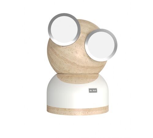 Designnest® GoggleLamp |Mr Watt| Επιτραπέζιο Φωτιστικό από ξύλο σφενδάμου και αλουμίνιο με ρύθμιση φωτεινότητας αφής (white/wood)