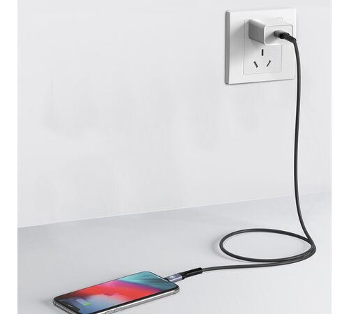 Καλώδιο φόρτισης και δεδομένων 30W Tellur Data Cable USB Type-C σε Lightning - 2 μέτρα σε μαύρο χρώμα