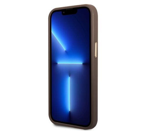 Guess “4G Logo Collection” Script Metal Logo Θήκη προστασίας από δερματίνη – iPhone 14 Plus (Καφέ)