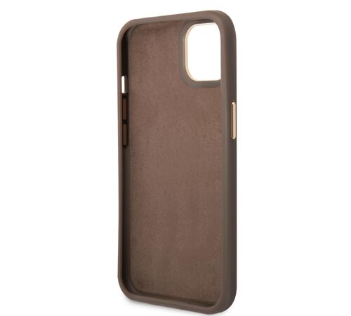 Guess “4G Logo Collection” Script Metal Logo Θήκη προστασίας από δερματίνη – iPhone 14 Plus (Καφέ)