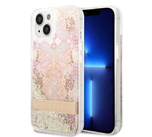 Guess Liquid Glitter Paisley Gold Collection Θήκη προστασίας από σιλικόνη – iPhone 14 Plus (Gold)