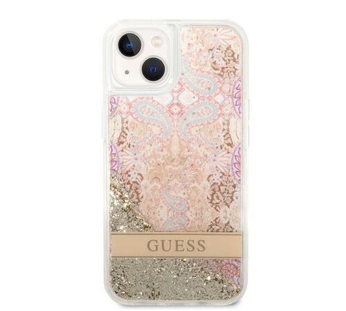 Guess Liquid Glitter Paisley Gold Collection Θήκη προστασίας από σιλικόνη – iPhone 14 Plus (Gold)