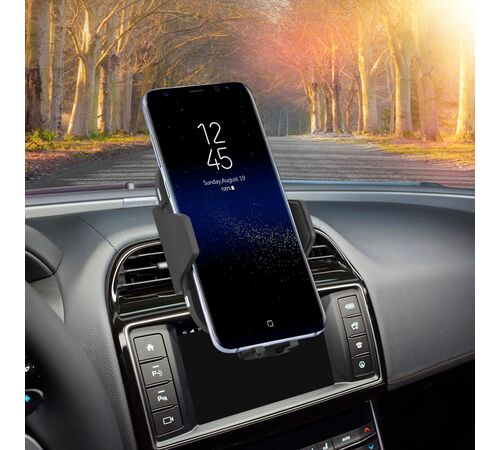 Tellur Fast Wireless Car Charger & Motorized Mount Βάση ασύρματης φόρτισης & Ασύρματος ταχυφορτιστής αυτοκινήτου κατάλληλος για Smartphone (Black)