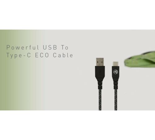 Καλώδιο φόρτισης και δεδομένων Tellur Green Data Cable USB σε USB Type-C – 1 μέτρο σε μαύρο χρώμα