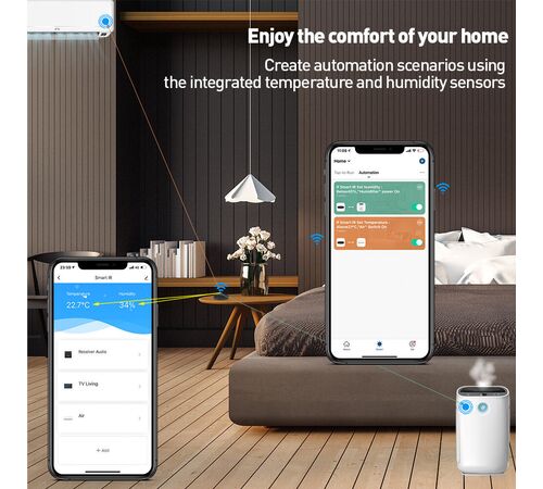 Tellur Smart IR WiFi Remote Control Τηλεχειρισμός IR & Αισθητήρας θερμοκρασίας & υγρασίας WiFi σε μαύρο (TLL331241)