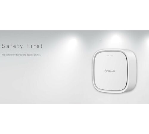 Tellur WiFi Smart Gas Sensor Ανιχνευτής διαρροής φυσικού αερίου WiFi σε λευκό (TLL331291)