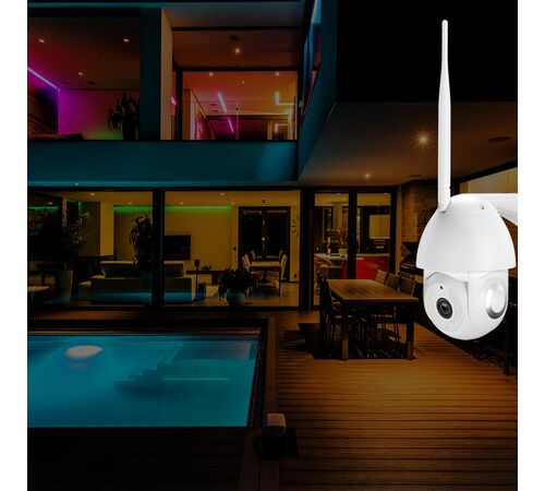 Tellur Smart WiFi Outdoor Camera Έξυπνη IP Κάμερα εξωτερικού χώρου WiFi σε λευκό χρώμα, UltraHD, PTZ, Autotracking, 3MP